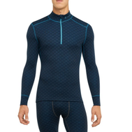 Tričko THERMOWAVE Merino X-Treme Man Shirt LS 1/2 zip neck M storm/topaz